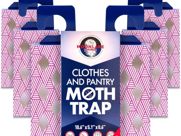 Moth; Moonlake Republic; Moth Traps for Clothes & Pantry - Dual Pantry Moth Trap and Clothing Moth Traps; Natural & Odor-Free Closet and Pantry Moth Traps with Pheromones; Set of 6 Moth Traps for House